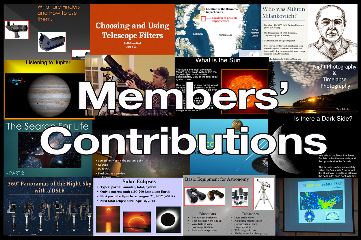 Link to the Index of member contributions of the Saint John Astronomy Club.