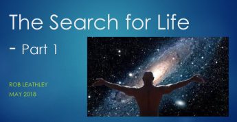 Link to the pdf presentation by Rob Leathley to the Saint John Astronomy Club about the Kepler Mission and the search for life--Part 1