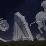 The constellation Puppis, in the southern night sky to the left of Sirius and Canis Major.