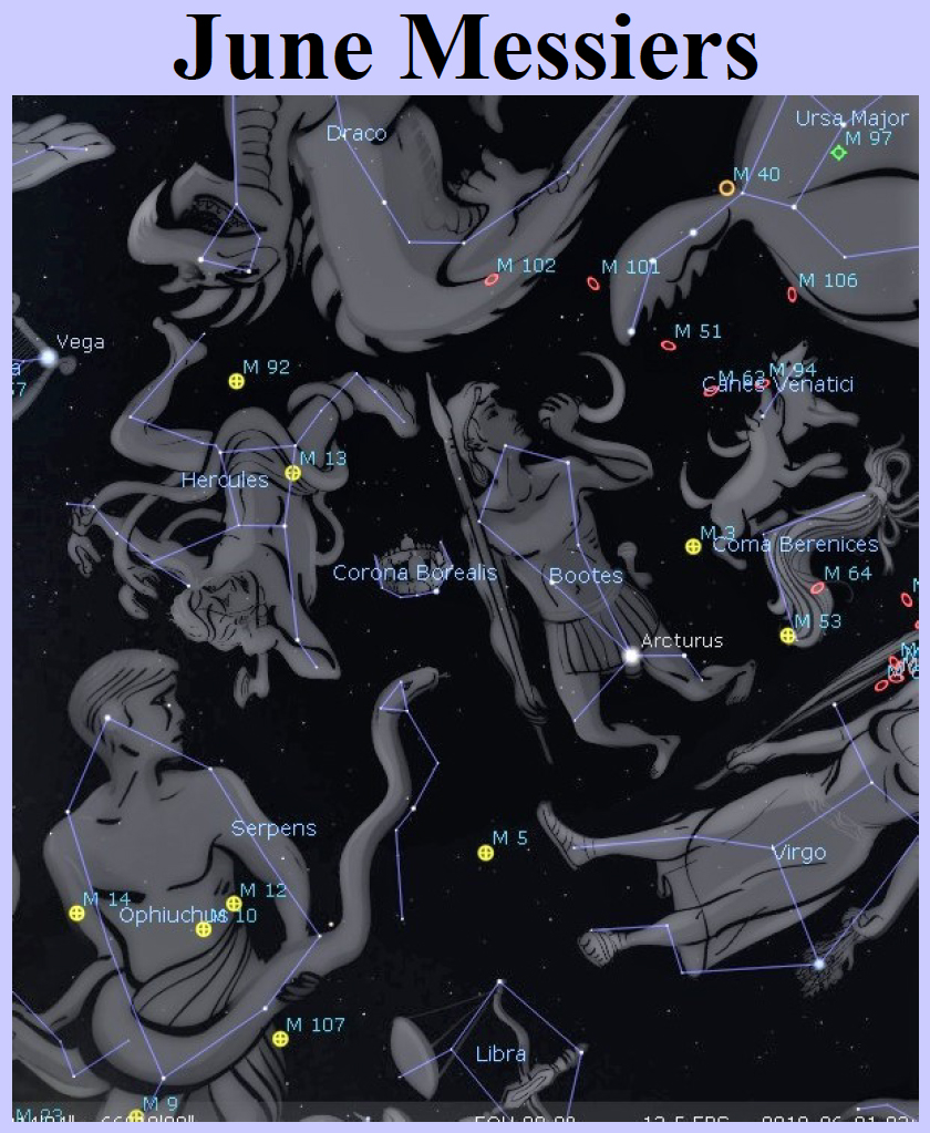 Link to the June Messier list by Curt Nason of the Saint John Astronomy Club and RASC NB.
