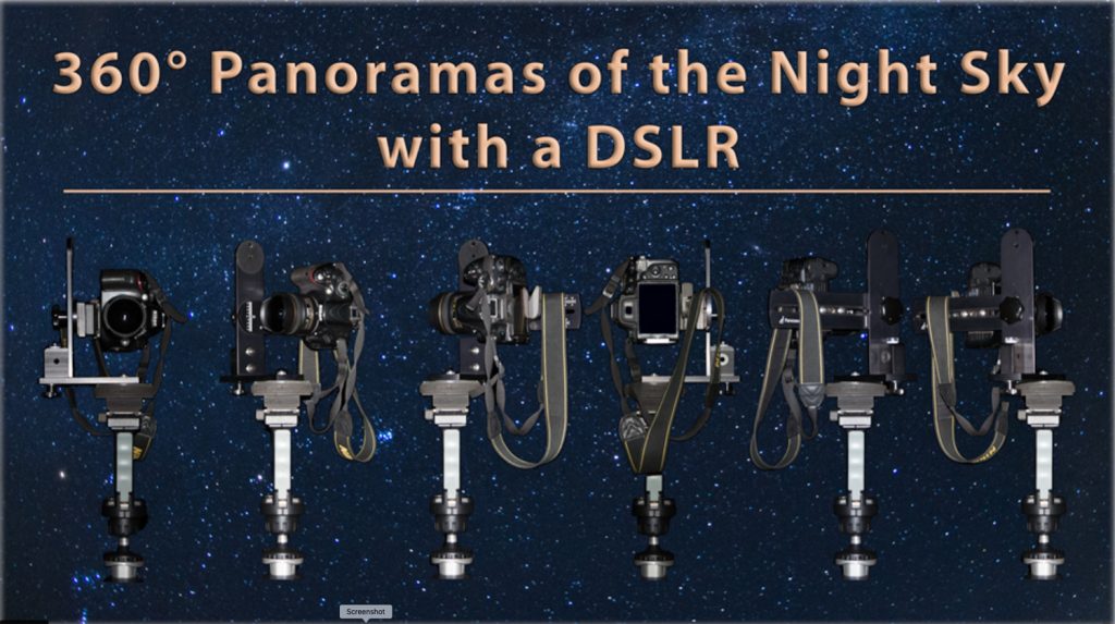Link to the pdf presentation "360° Nighttime Panoramic Photography" by Jim Stewart at the Saint John Astronomy Club.