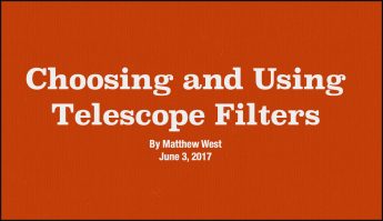 Link to Matt West's pdf presentation on Using Telescope Filters for the Saint John Astronomy Club.