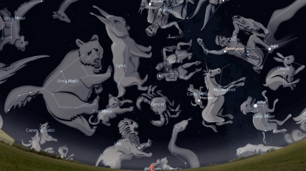 Photo showing the eastern night sky around 10pm.